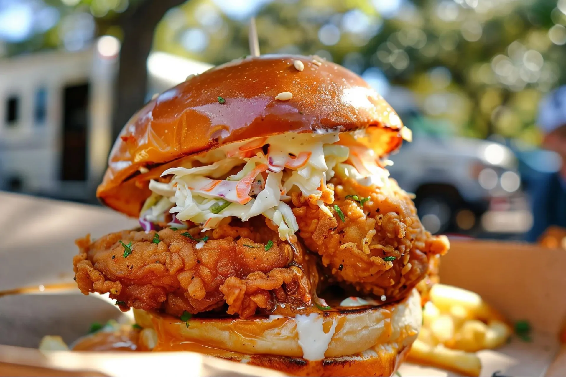 สูตรเบอร์เกอร์ไก่กรอบด้วย Brioche Burger Bun